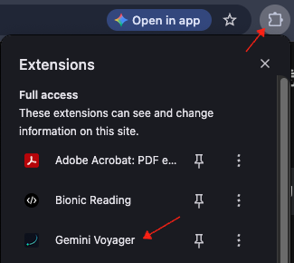 How to open settings panel
